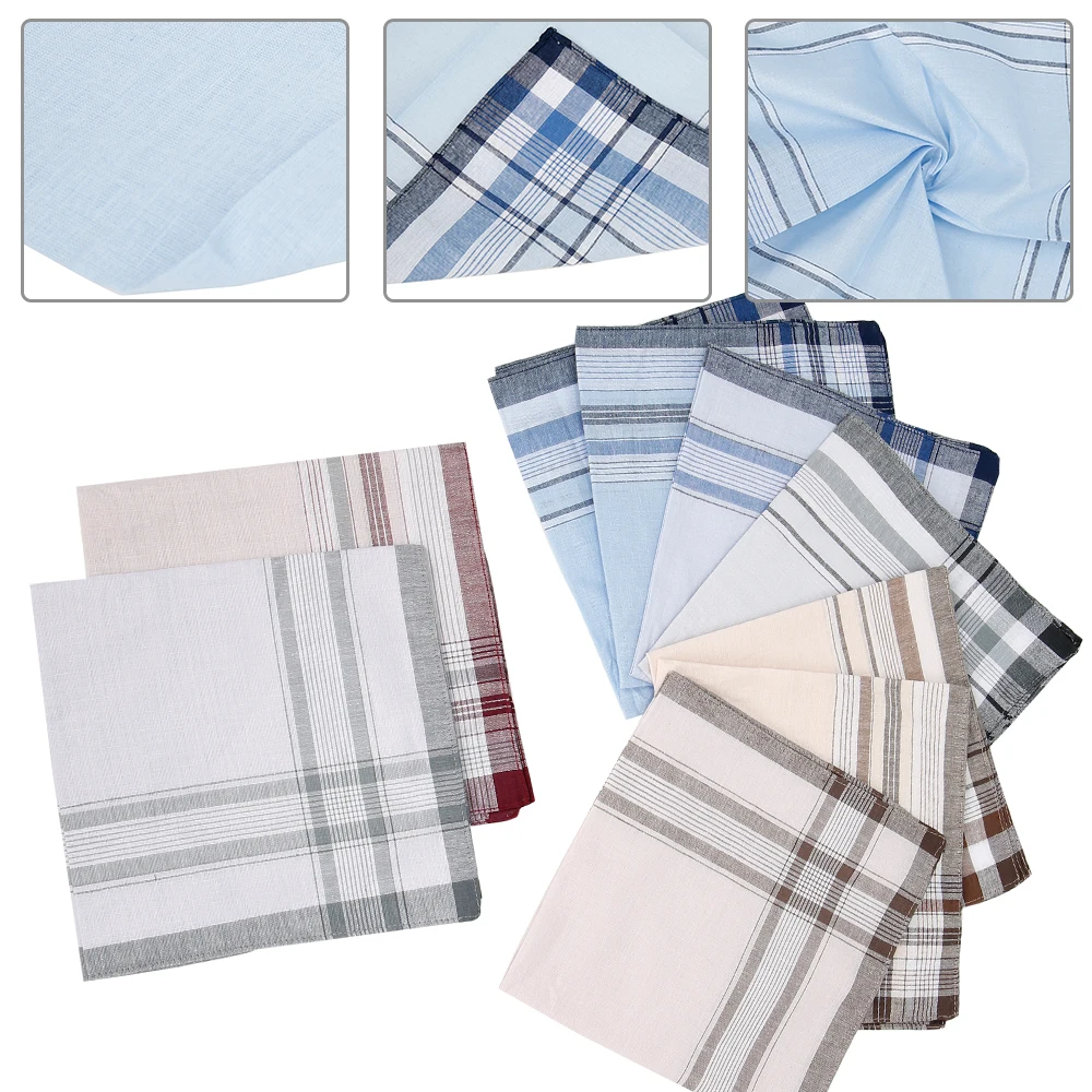  10Pcs/lot Square Multicolor Plaid Stripe Men Women Pocket for Wedding Party Business Chest Towel Ha