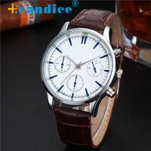 Milky Girl Mens Retro Design Leather-based Band Analog Alloy Quartz Wrist Watch Relojes DEC27