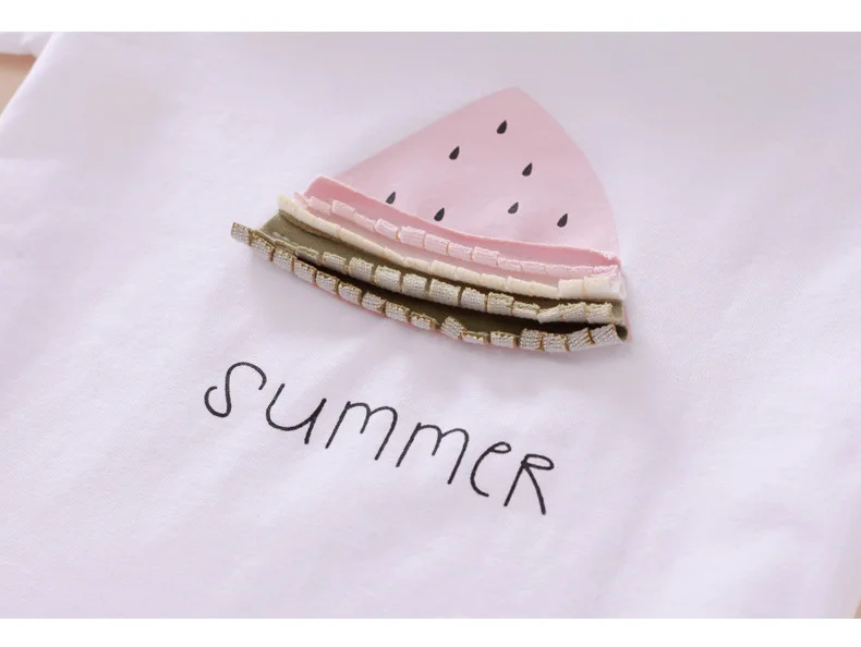 Conjuntos de Roupas Meninas de Verão Moda de Algodão de Manga Tees + Malha Curta Tops Saia Pcs Terno Crianças Roupas Casuais Dq942 2020 2 8 Cheap Conjuntos de roupas