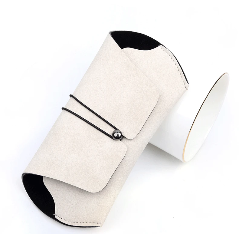 Футляр для солнцезащитных очков портативная коробка для хранения женская простая ретро модная белая розовая коробка матовые кожаные очки сумка для очков упаковка
