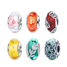 Даларан муранские стеклянные бусины романтические 925 пробы Серебряные Подвески подходят DIY оригинальные браслеты ожерелье для женщин ювелирные изделия подарок