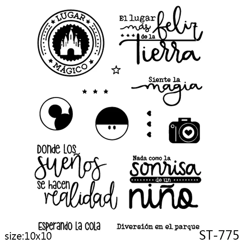 

AZSG Spain Badge Camera Word Clear Stamps For DIY Scrapbooking Decorative Card making Craft Fun Decoration Supplies 10x10cm