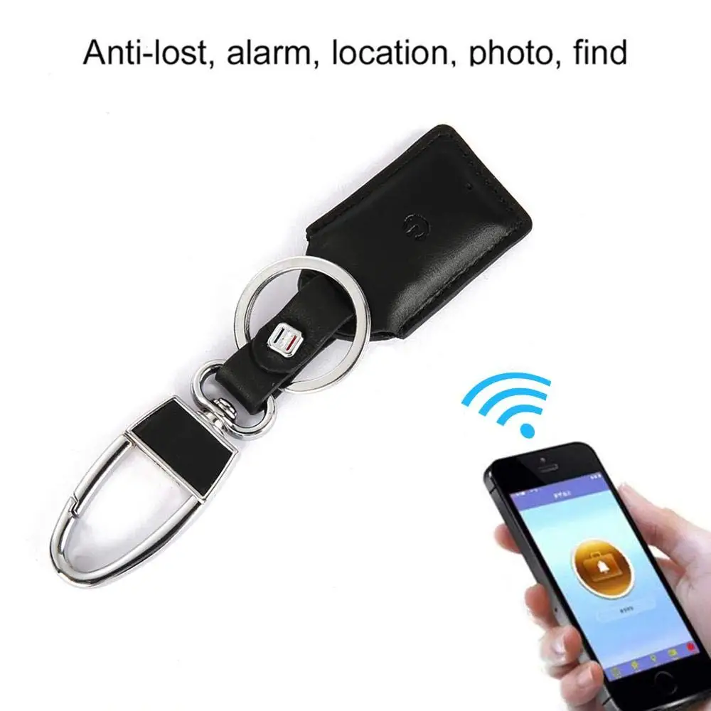 Car Smart Key Holder Genuine Leather Keychain Anti Lost Key Finder