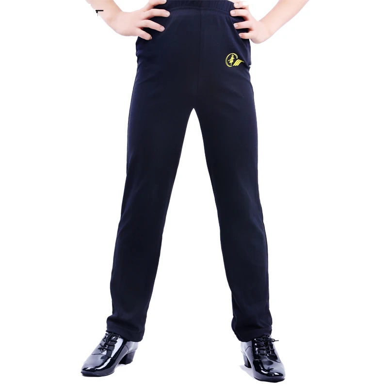 Black Boys Latin Dance Trousers Pants For Dance Cotton Ballroom Salsa