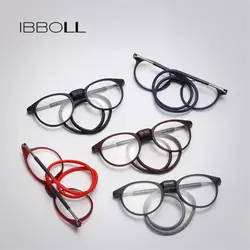 Ibboll Для женщин Магнитные очки для чтения силиконовые Для мужчин очки 1,0 1,5 4,0 Magnet диоптрий очки кадр складные очки B007