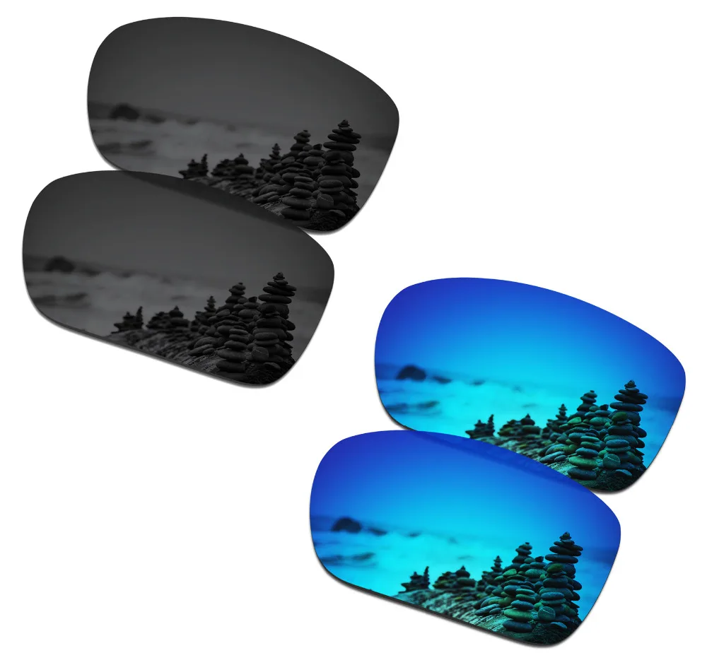 

SmartVLT 2 Pairs Polarized Sunglasses Replacement Lenses for Oakley TwoFace Stealth Black and Ice Blue