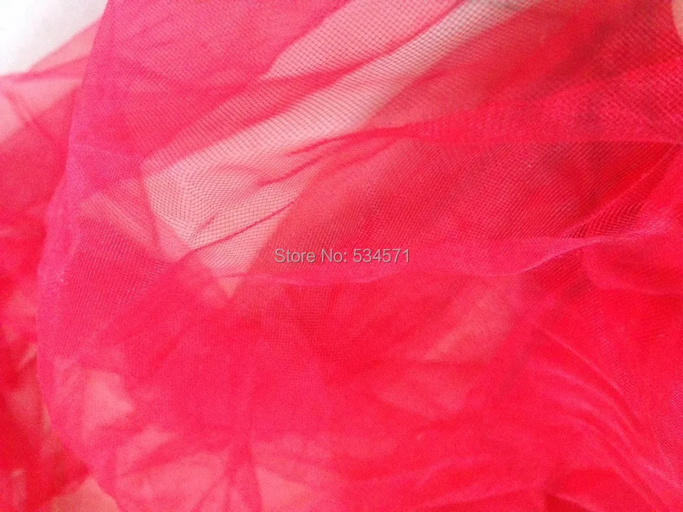 

10yads high quality Red nylon soft Encryption mesh fabric DIY wedding dress clothing curtain veil tippet tent,Bridal veil