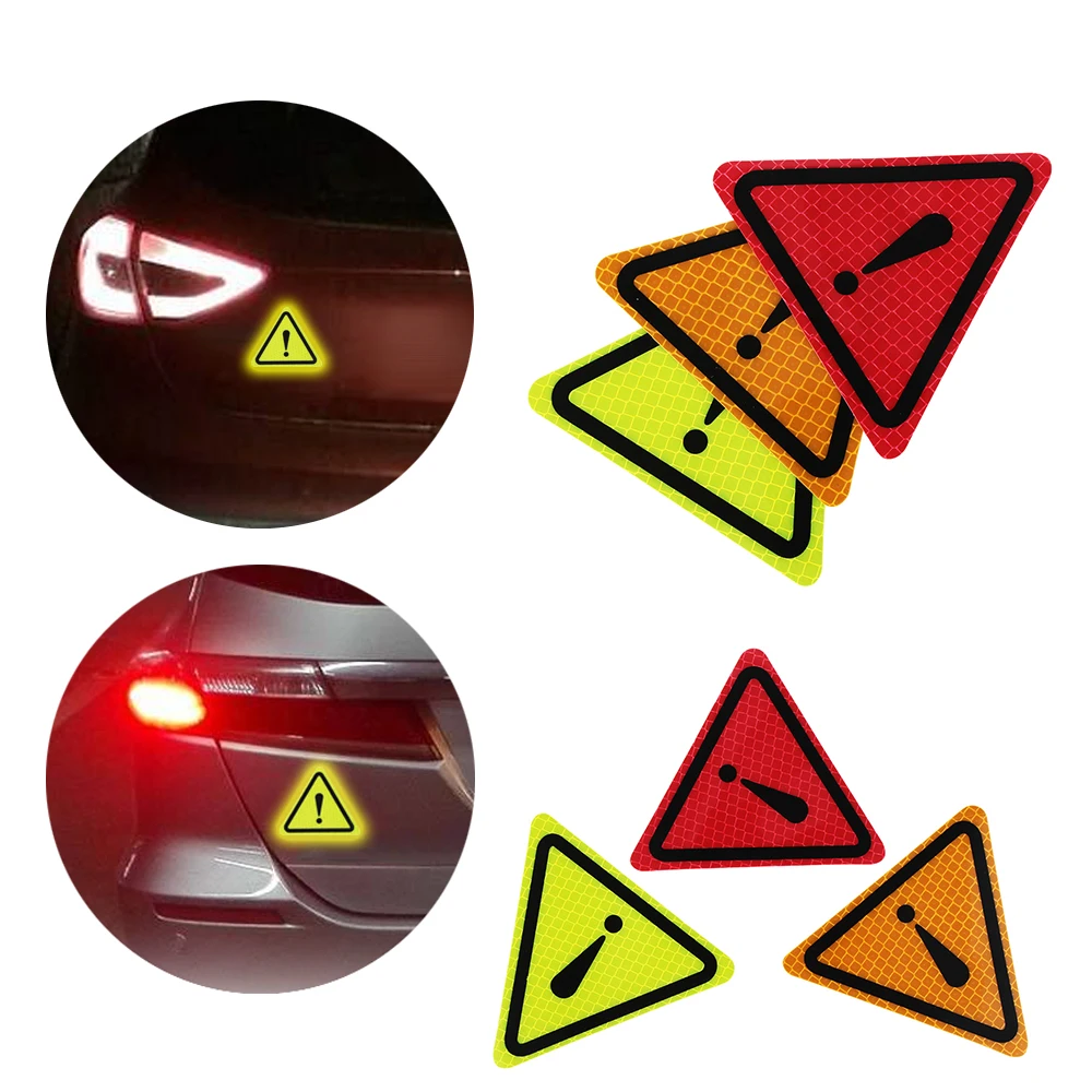 

1PC Universal Reflective Stickers Car Bodywork Decorative Paster Motorcycle Triangle Warning Label DIY Reflective Warning Stick