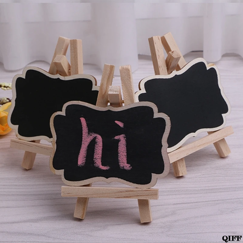 Drop Ship&ampWholesale 3Pcs Mini Wooden Blackboard Chalkboard Stand for Wedding Party Table Decor Tags APR29 | Канцтовары для офиса