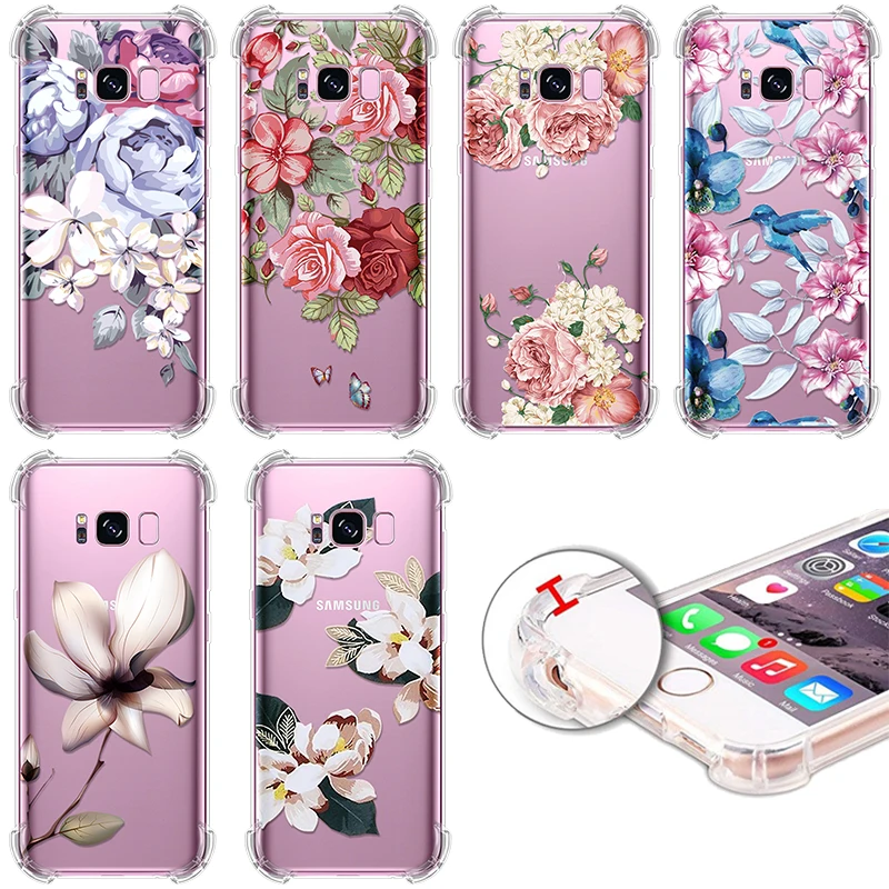 

Cases For Samsung Galaxy A5 A7 A9 A8 A6 Plus 2018 A6s A3 2017 Gasbag Clear For Samsung S9 S8 S10 S10e Plus S7 Edge Flower Case