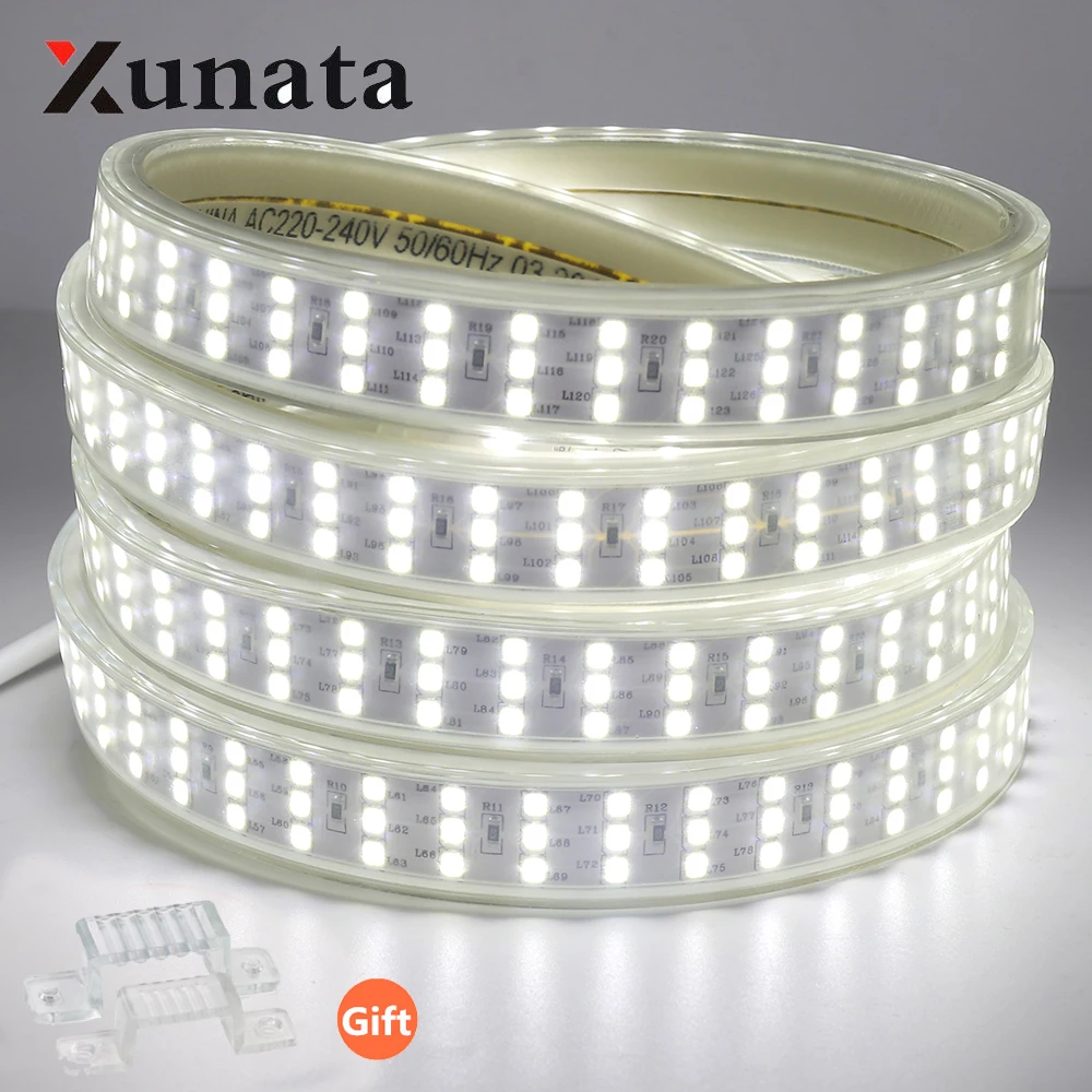 #Best SMD 2835 LED Strip Light Waterproof 276 LEDs m Three Row Led Light 144LEDs m Flexible Tape LED Light Strip 220V High Quality