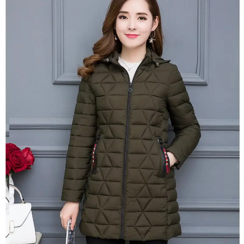 Hiver Parka Capuche Femme À Col 2019 Noir kaki Green Femmes Plus Feminino Mince Épaissir bourgogne Survêtement Chaqueta Taille De Chaud Fourrure Veste army 6xl Manteau Longue zIzPq