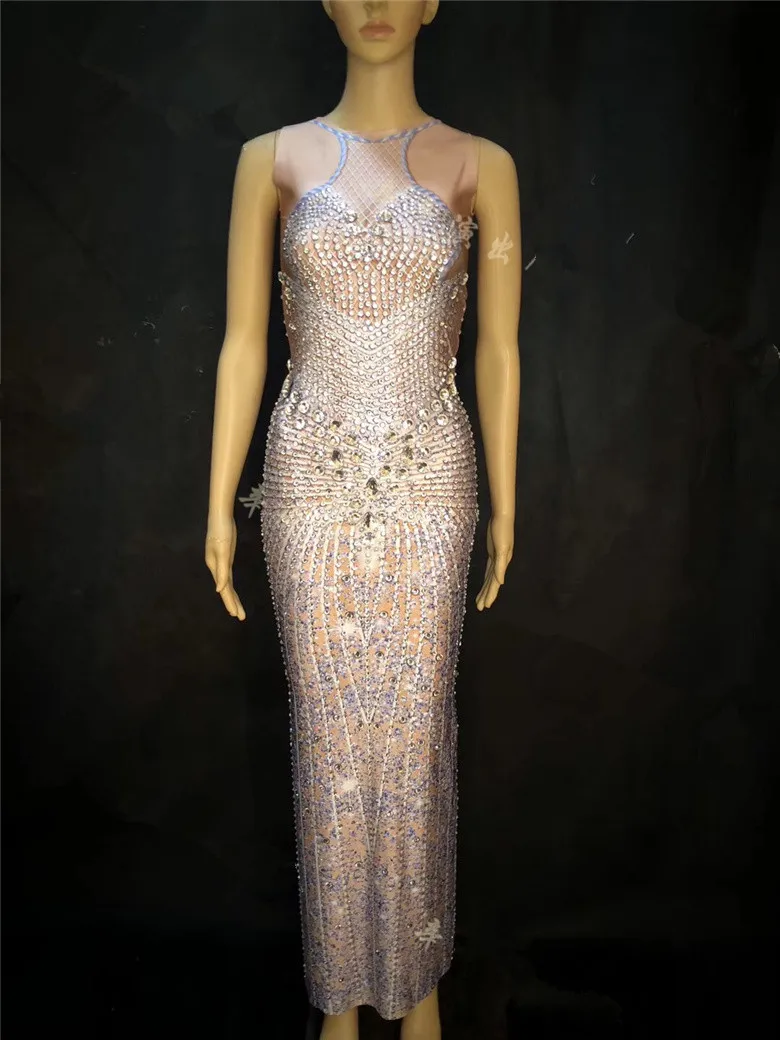 Hôtes Robe Partie Sexy Danse Costume De Dj Célébration Diamants Femmes D'hôtes Nouveau Adulte 2019 Chanteur D'été Longue D'anniversaire wx4nqFIR