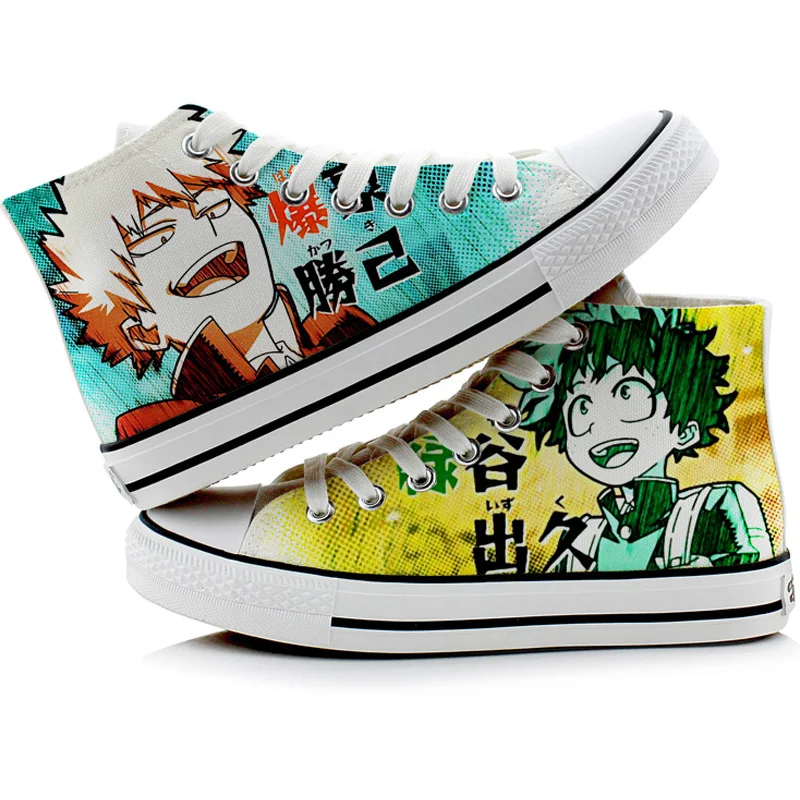 My Hero Academia Косплей высокие парусиновые туфли Izuku Midoriya Boku no Hero Academia Katsuki Bakugou обувь повседневные кроссовки мужские и женские