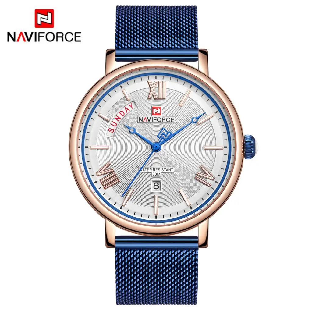 NAVIFORCE повседневные спортивные часы для мужчин синие топовые брендовые Роскошные