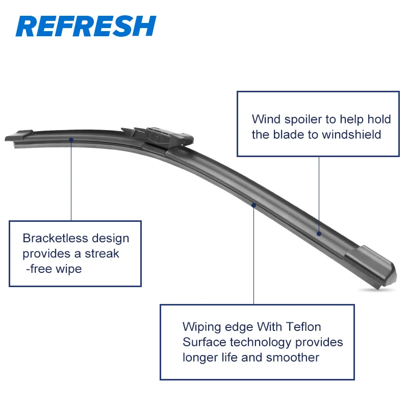 Refresh Wiper Blades for Renault Koleos Fit Pinch Tab Arms 2008 2009 2010 2011 2012 2013 2014 2015