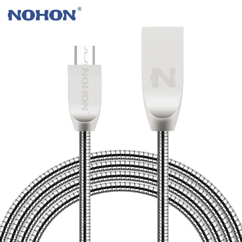 NOHON Micro USB кабель быстрое зарядное устройство кабель для передачи данных для samsung Xiaomi lenovo LG Nokia sony Android телефонный кабель провод - Цвет: Black