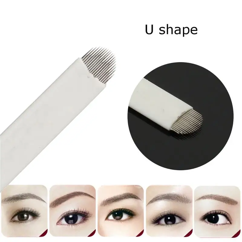 500 PCS Microblading U blades 18 pin Microblading needles U shape for