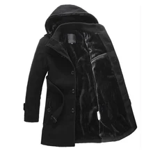 Новинка, модный длинный Тренч с капюшоном, мужское зимнее пальто, Мужское пальто, толстый Тренч, мужской пиджак, бизнес стиль, 4XL 5XL