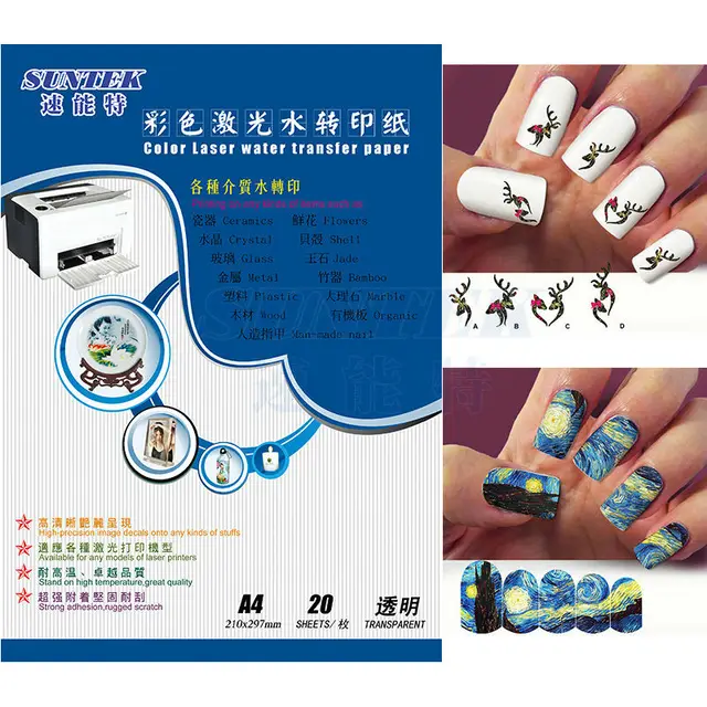 10 Sheets Lot Water Slide Decal Paper A4 Nail Sticker Clear 10 Sheets Lot Water Slide Decal Paper A4 Nail Sticker Clear Color Laser