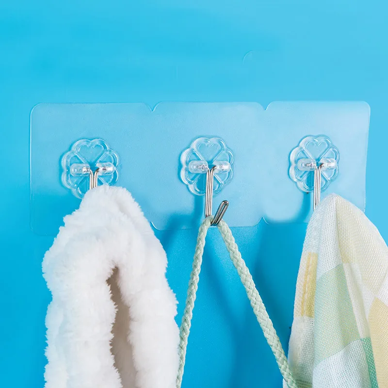 10PCs Wall Hooks Strong Transparent Suction Cup Sucker Hanger For Kitchen Bathroom key holder wall hook Storage Hangers mutfak (6)