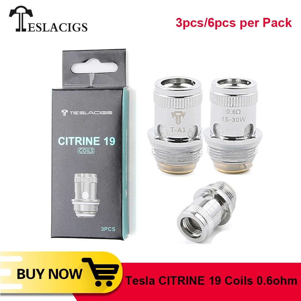 Оригинальная катушка Tesla Citrine 19 сменная 0.6ohm для аксессуары электронных сигарет