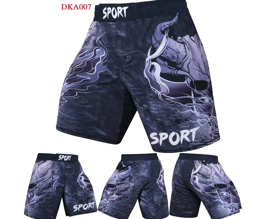 Профессиональные дышащие боксерские штаны для мужчин с принтом ММА шорты для борьбы с Муай Тай тренировочные штаны для спортзала Санда спортивная одежда - Цвет: type 7