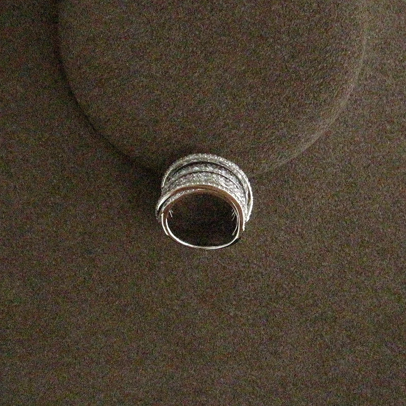 Роскошное многослойное кольцо из чистого камня с кубическим цирконием AAA, свадебные и вечерние ювелирные изделия для женщин, R2522