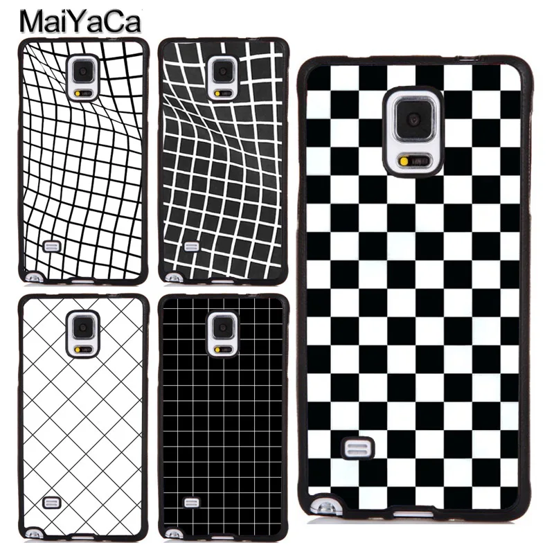 

MaiYaCa Black and white Line Lattice Printed TPU Cover For Samsung S4 S5 S6 S7 Edge S8 S9 S10 Plus Lite Note 9 8 4 5 Phone Case