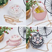 Милый сладкий обувь для девочек Сумка принцессы Новая Детская сумка мессенджер сумки через плечо цветочный на стильный молни