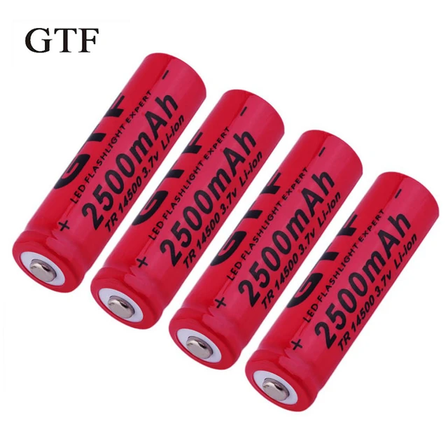 GTF 14500 Battery 3.7V 600mAh 14500 Rechargeable Li-ion Batteries