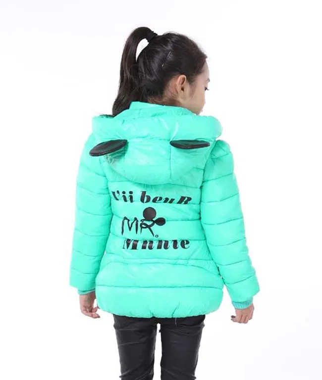 Из России г.; зимние пальто для девочек; детская зимняя куртка с рисунком Минни; хлопковое пальто с длинными рукавами для девочек