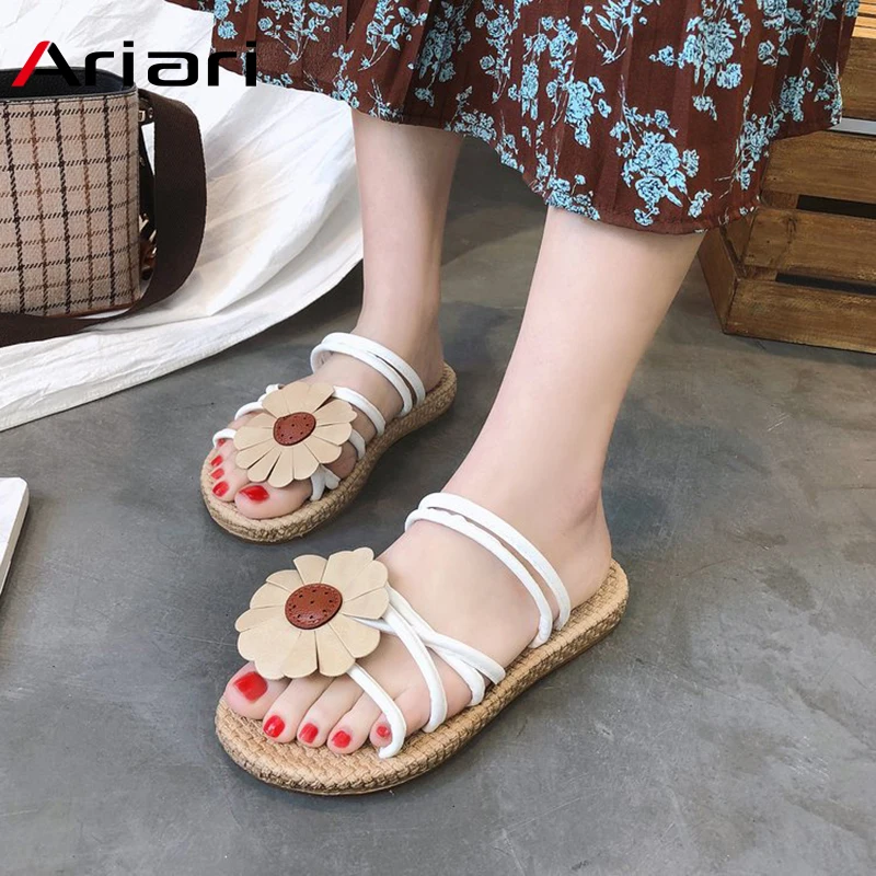 

Women Sandals Flowers design Sandals Women Summer Shoes Female Beach Flat Sandals Shoes Lady Rome Sandalias Mujer Drop Shipping