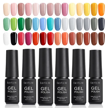 

LILYCUTE 73 Colors 7ml Summer Gel Polish Pink Purple White Natural Resin Glitter Sequins Soak Off UV Gel Nail Varnish