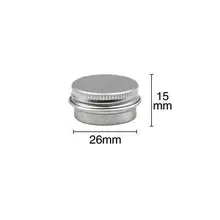 50 unids/lot — Dia.26mm * H 15mm 5g Cuidado de La Piel Crema Cosmética Envases De Aluminio Pequeño Vacío Jarras de Almacenamiento de Cajas de Regalo Del Partido de la muestra