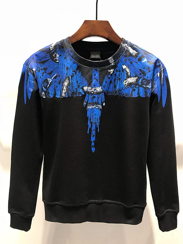 18SS Зимние Модные худи MARCELO BURLON Толстовка крыло хлопковые толстовки с капюшоном