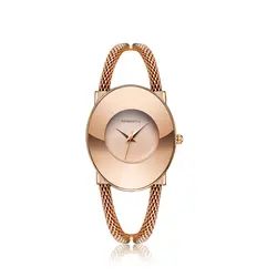 Новый Для женщин часы браслет простой женская одежда наручные часы для Для женщин женский часы розовое золото Нержавеющая сталь полоса