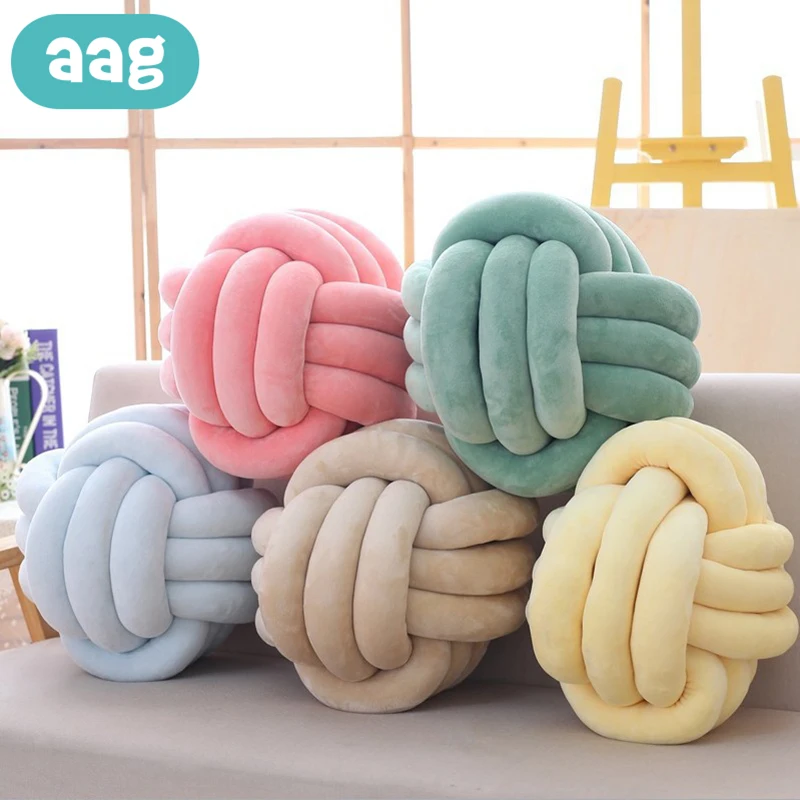 AAG креативная завязанная подушка для новорожденной кровати бампер из чистого плетения плюшевый узел для кроватки бампер детская подушка плюшевые куклы декор комнаты