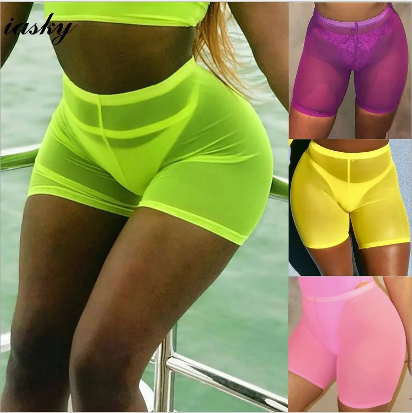 

IASKY Candy color see through swimsuit cover ups 2018 new sexy women bikini swimwear cover up Beach pants
