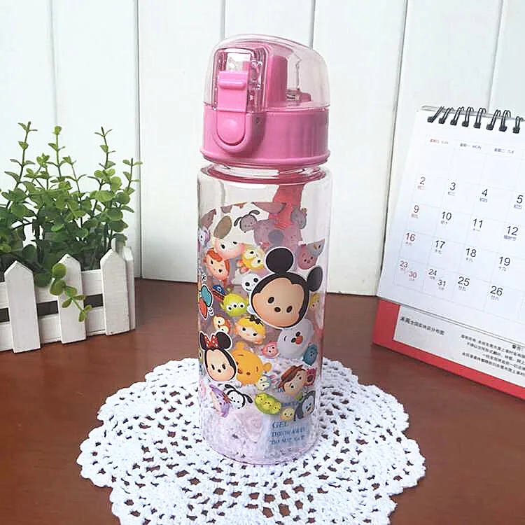 550 мл Kawaii пластиковая походная Питьевая бутылка для воды милый мультяшный Микки