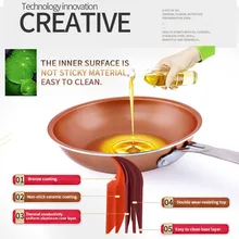 Антипригарная медная плоская сковорода с керамическим покрытием и Индукционная кухонная печь и посудомоечная машина безопасная кухонная сковорода