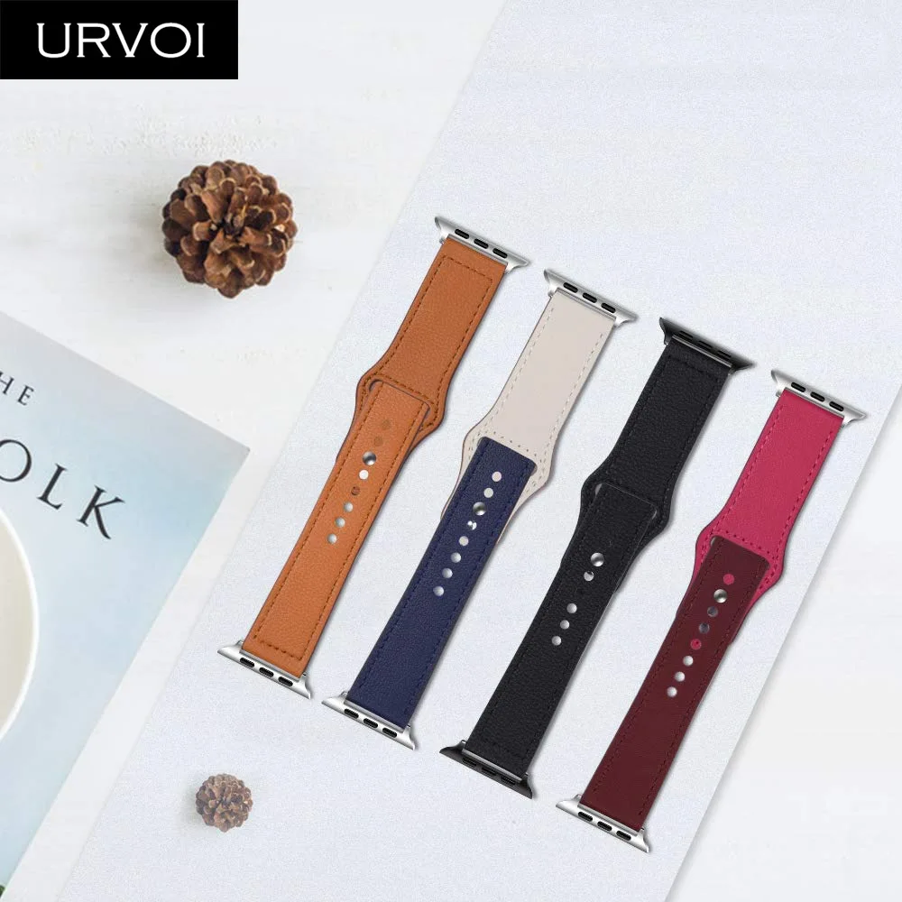 URVOI Swift кожаный ремешок для apple watch series 4 3 2 ремни для iwatch 4 Классическая Пряжка ручной работы запястье 38 42 40 44 мм