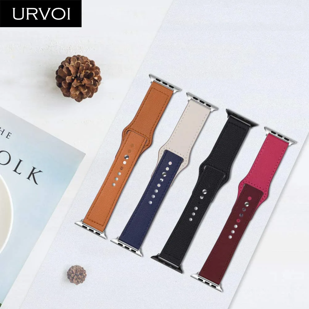 Кожаный ремешок URVOI Swift для apple watch series 6 SE 5 432 iwatch 4 Классический с пряжкой ручной