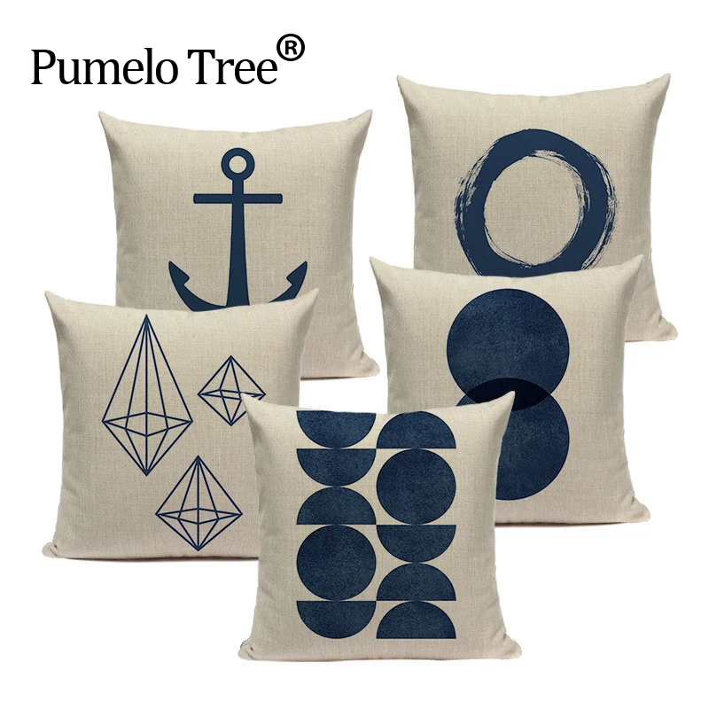 

Ocean pillow case cushions home decor 45Cmx45Cm Square cushion geometric cushions for sofa decorative Custom cushion cover