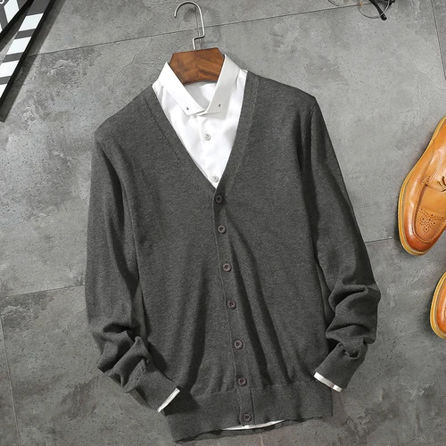 dark gray Tcyeek свитер мужской Auutmn Одежда корейский модный кардиган весенние куртки повседневное пальто мужские свитера Trui Heren LWL673 - Цвет: dark gray
