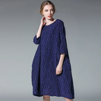 

4XL women autumn party dresses 2017 brand european woman loose brief cute vintage cotton linen solid work summer dress plus size