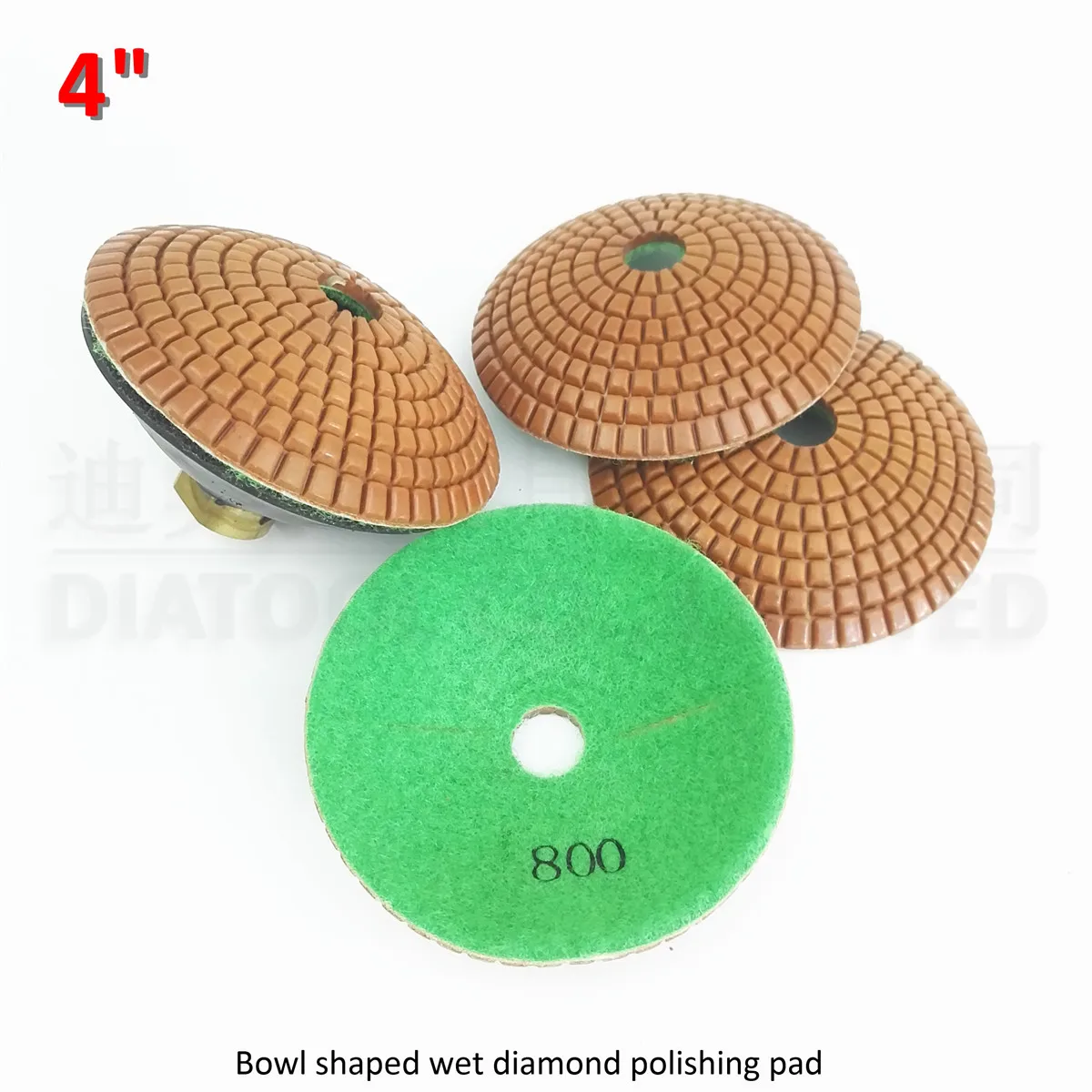 Buy DIATOOL 4pcs 4" 800 bowl shaped sanding disc with