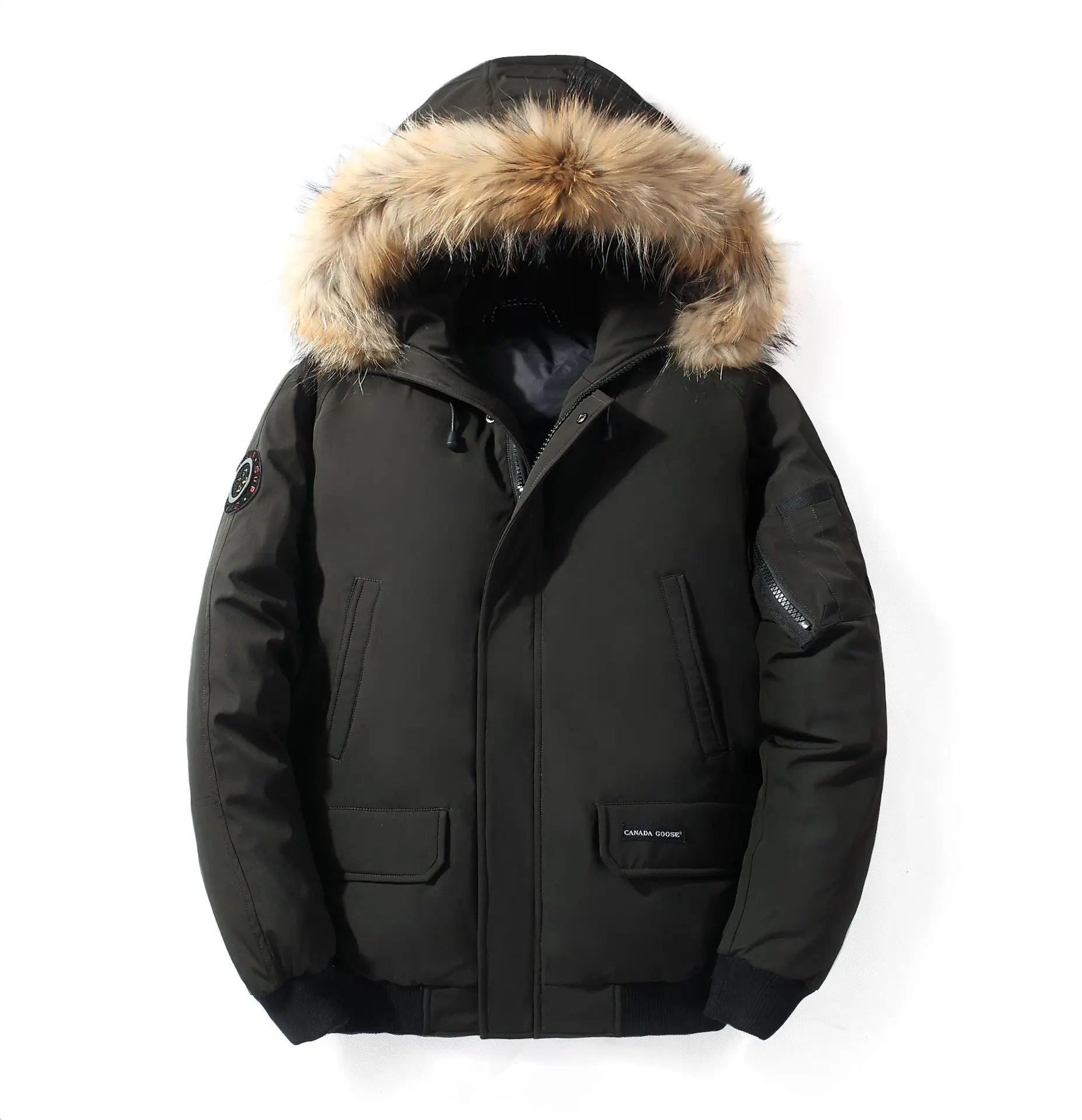 

2019 Loldeal Mens Bomber Jacket, Winter Fashion Hooded Classic Down Alternative Flight Windbreaker Jacket