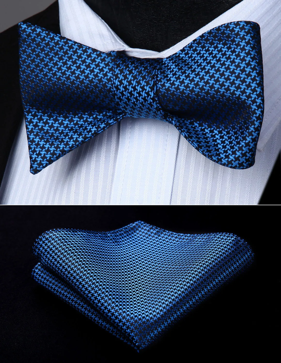 Buy BG602VS Blue Houndstooth Flower Bowtie Men