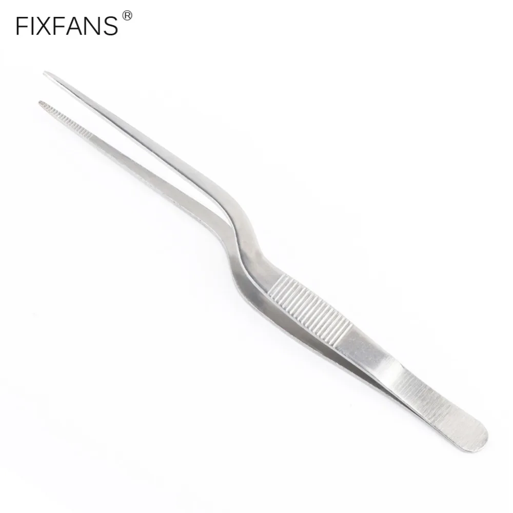 8-Inch-20cm-Long-Stainless-Steel-Precision-Tweezers-Tongs-Offset-Tip-Non-slip-Handle-for-Cooking-Beauty-Electronics-Repair